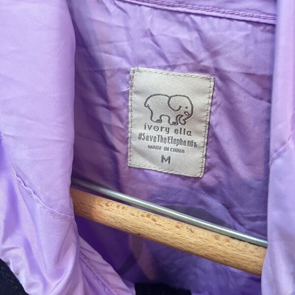 Ivory Ella Womens Purple & Black Hooded Windbreaker‎ Jacket Size M - Picture 3 of 5